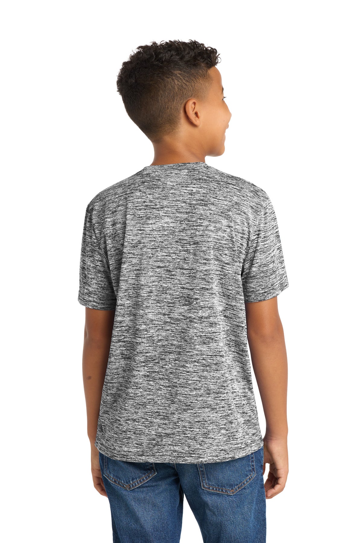 Black Electric Sport-Tek Youth PosiCharge Electric Heather Tee. YST390