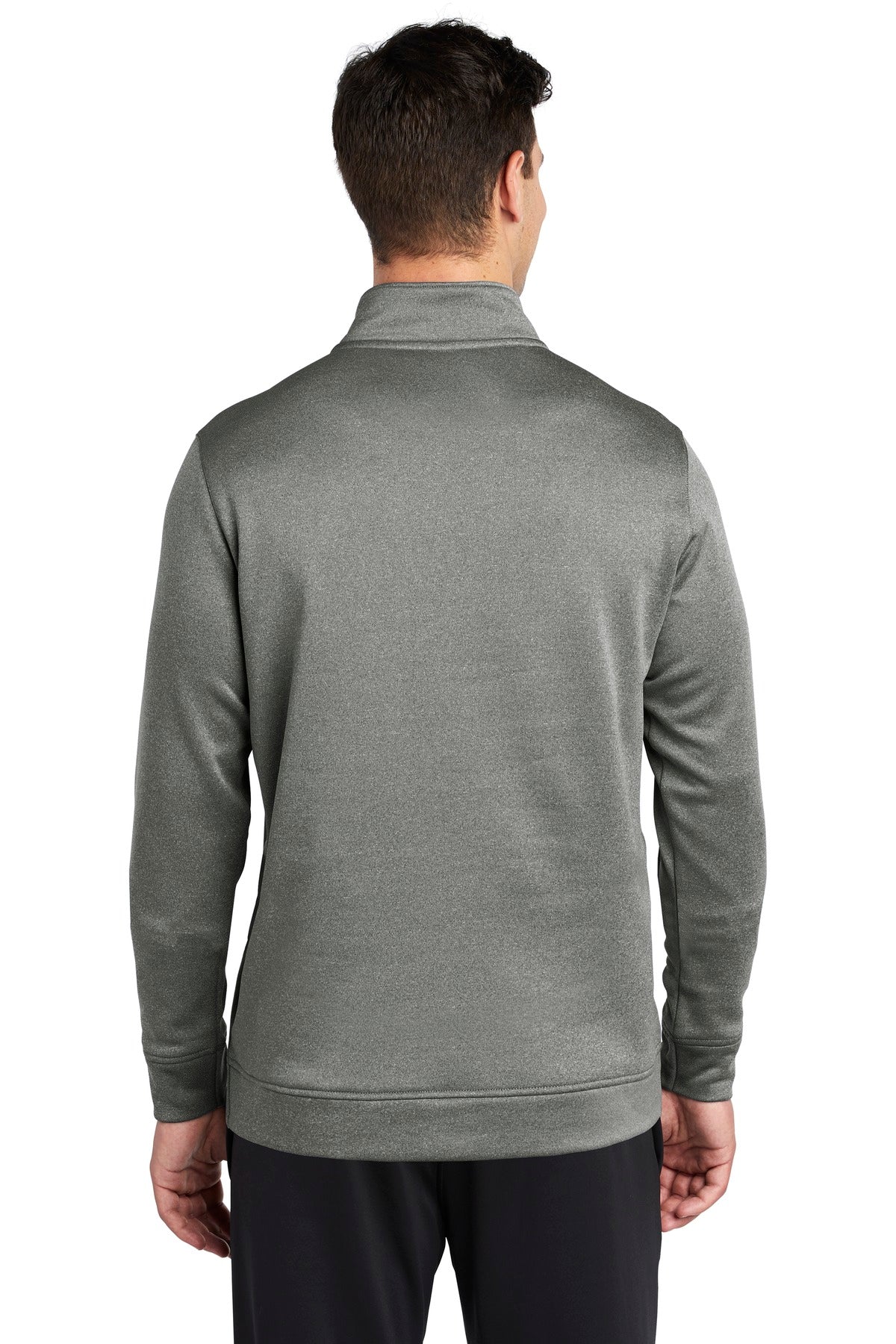 Black Hthr Sport-Tek PosiCharge Sport-Wick Heather Fleece 1/4-Zip Pullover. ST263