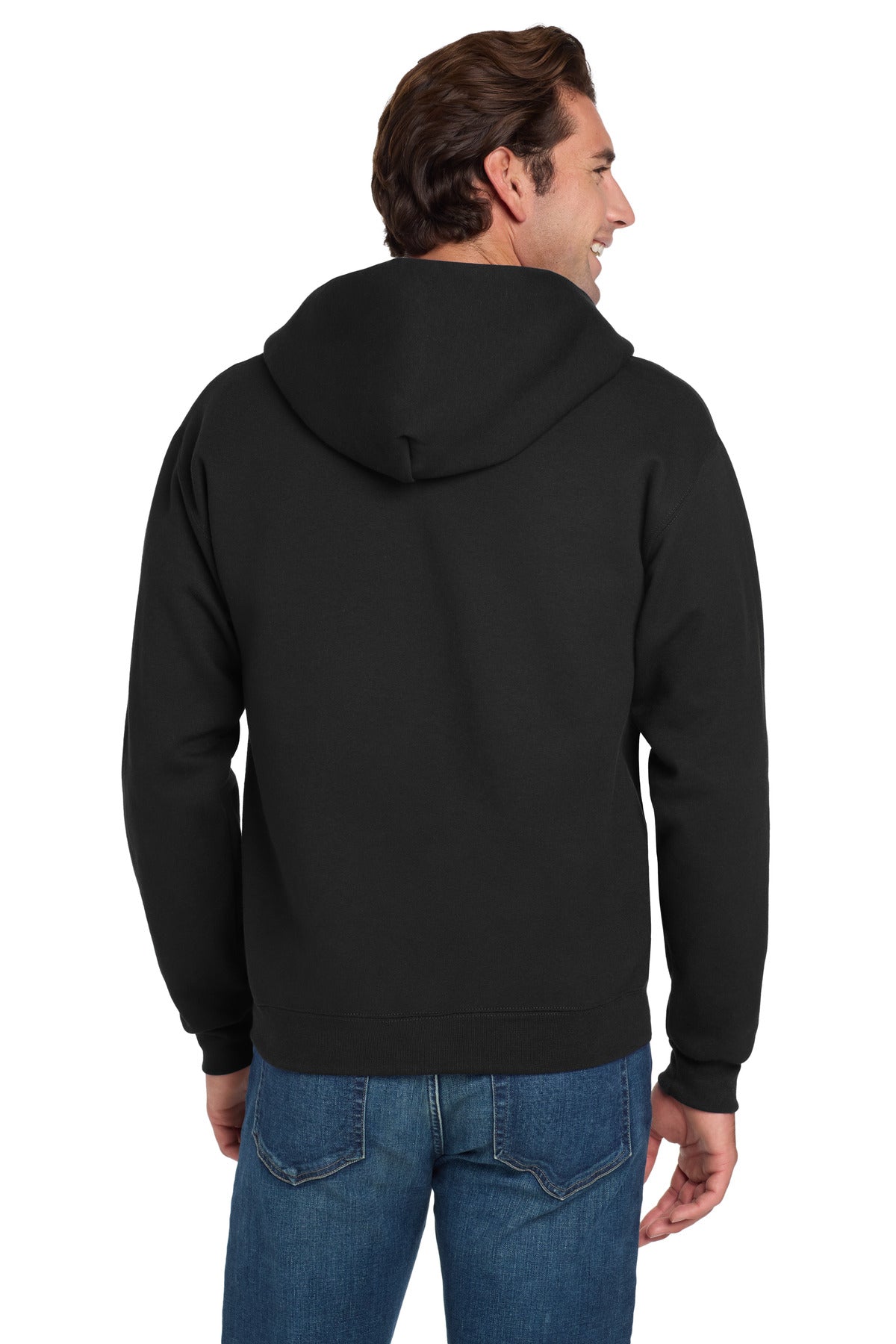 Black Jerzees Super Sweats NuBlend - Full-Zip Hooded Sweatshirt. 4999M