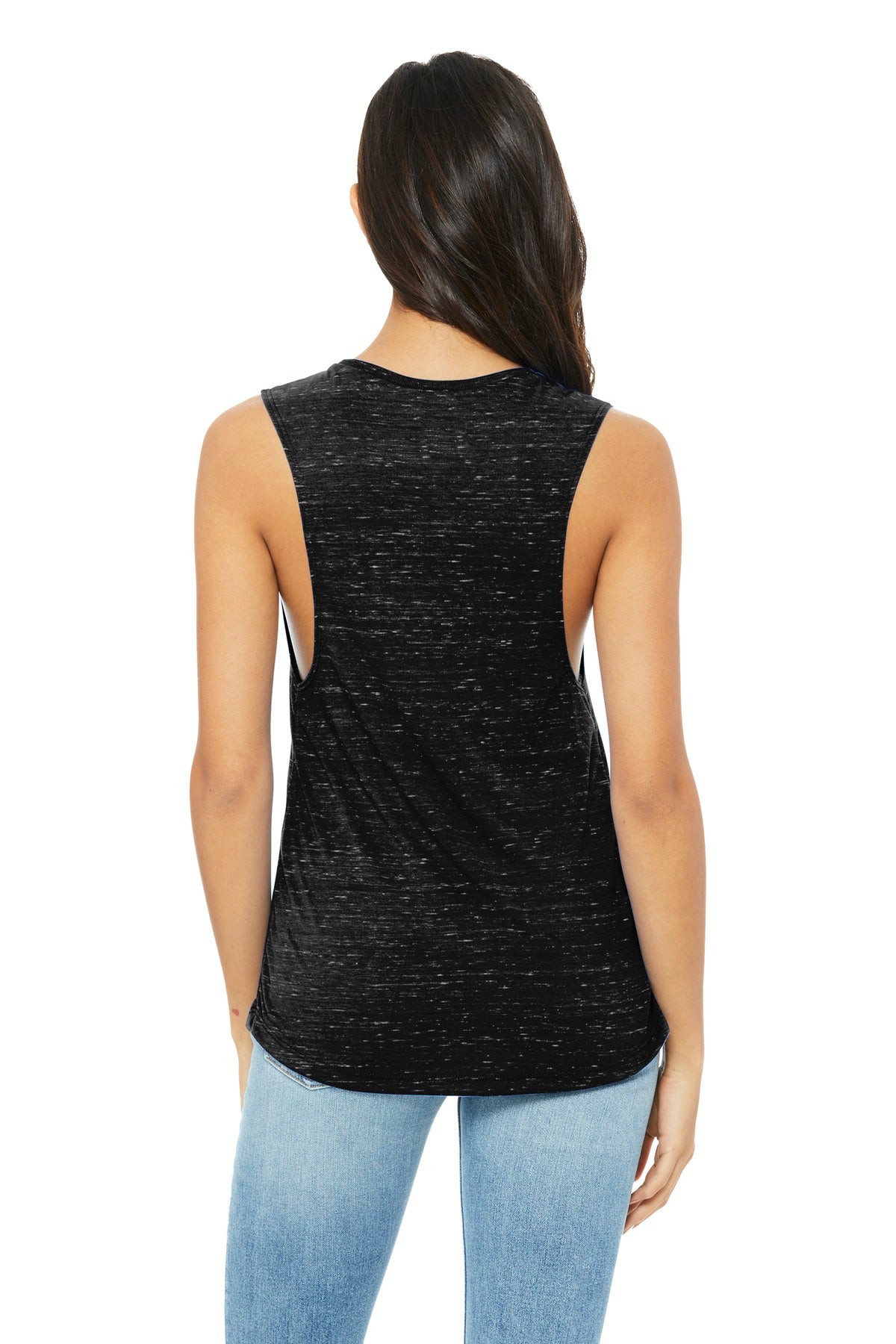 Black Marble BELLA+CANVAS Women's Flowy Scoop Muscle Tank. BC8803