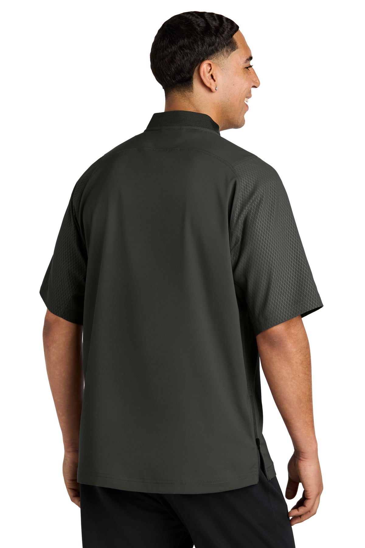 Black New Era Cage Short Sleeve 1/4-Zip Jacket. NEA600