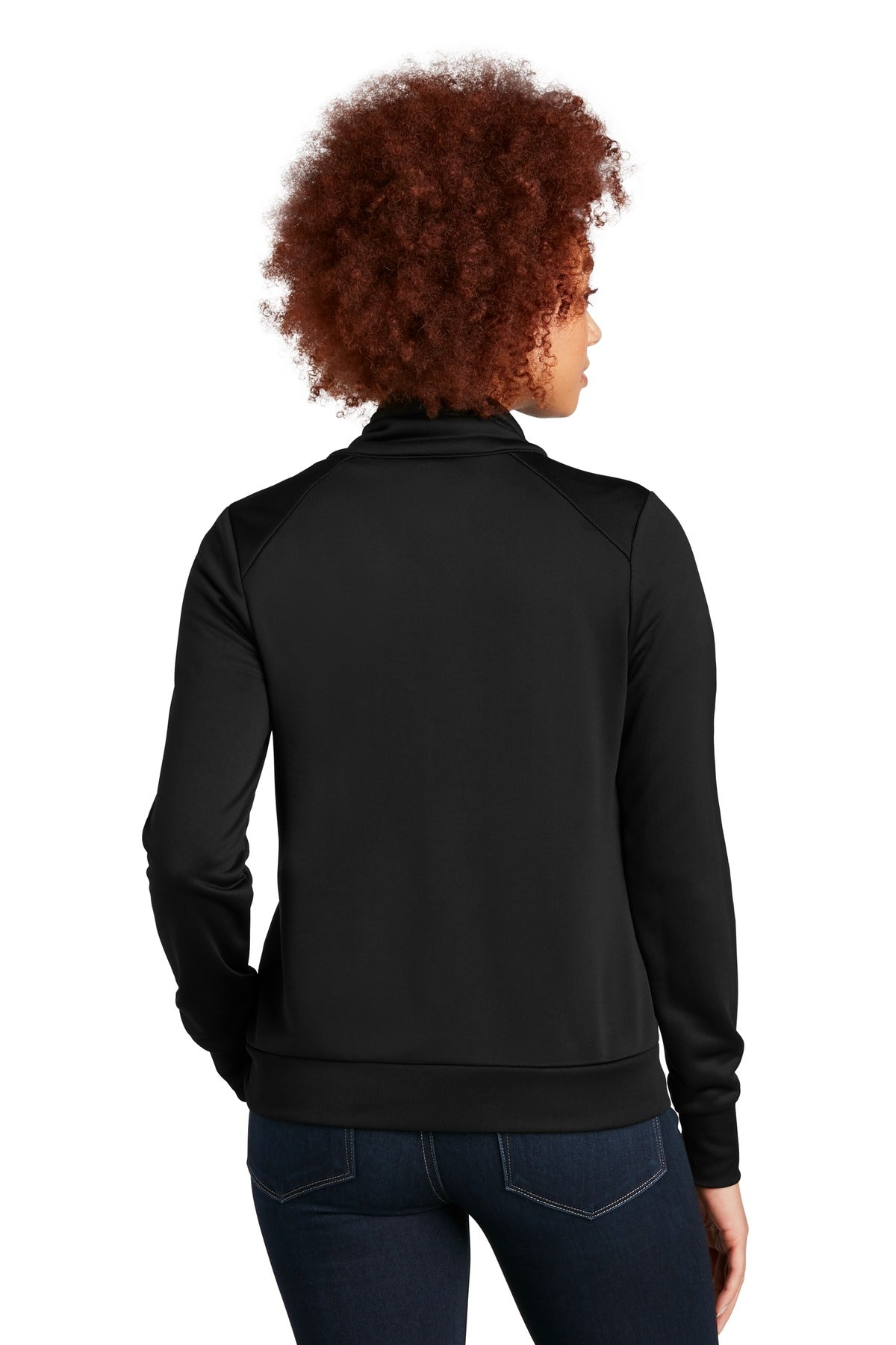 Black New Era Women's Performance Terry Full-Zip Cowl LNEA530
