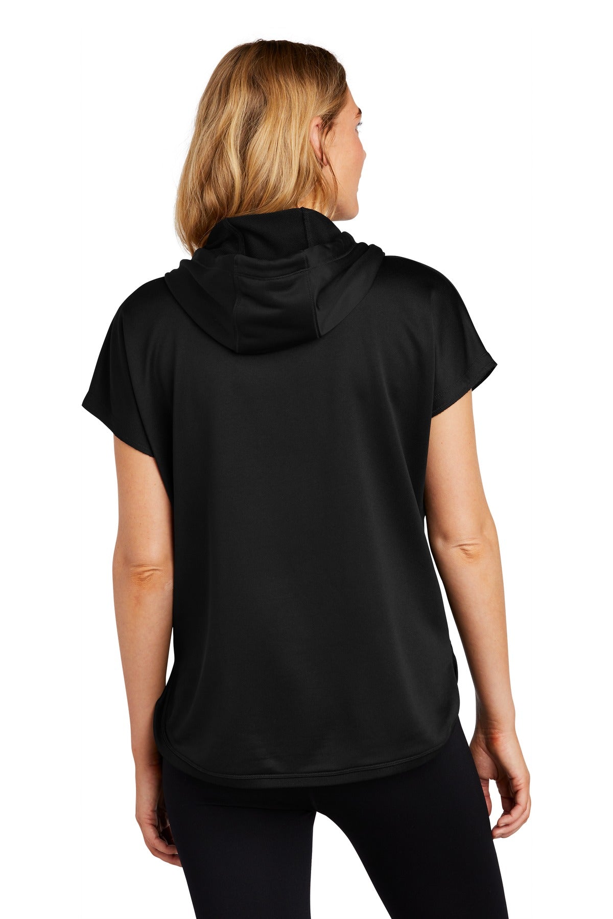 Black New Era Women's Performance Terry Short Sleeve Hoodie LNEA533