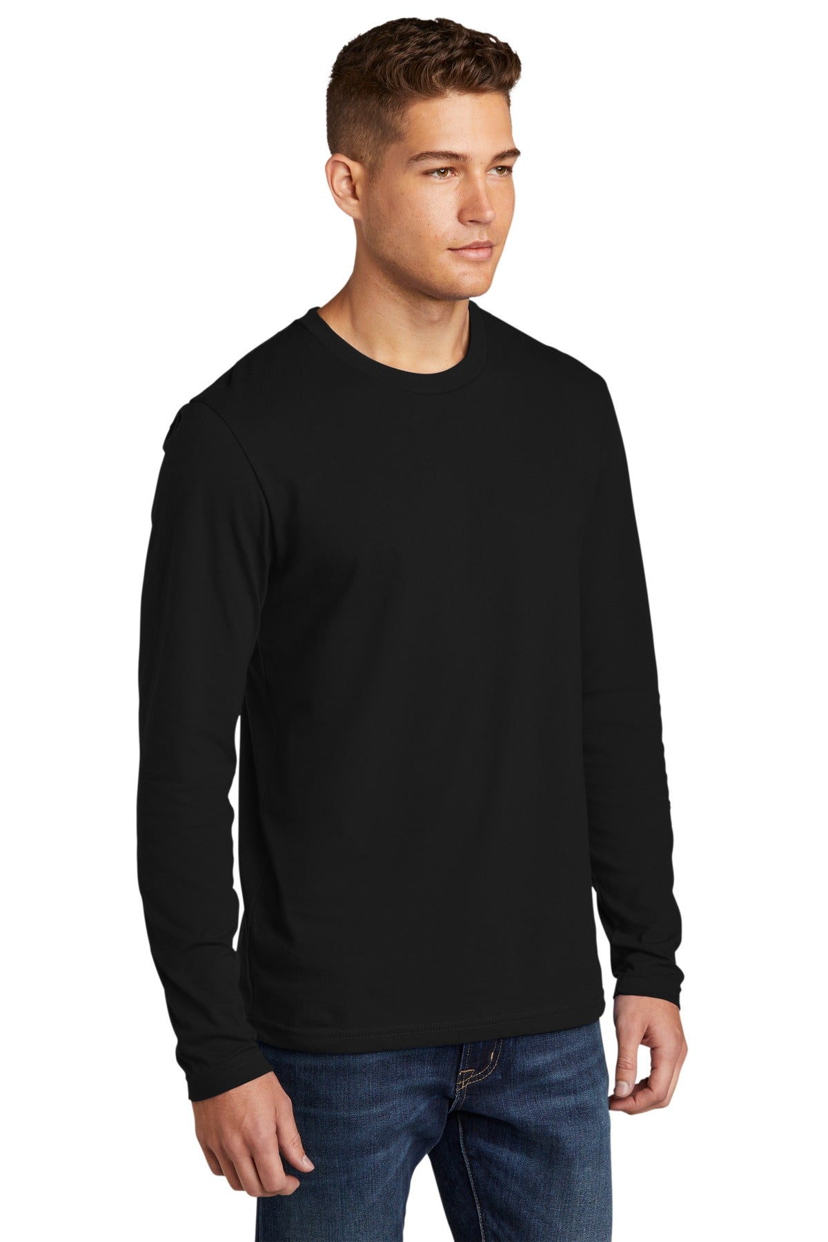 Black Next Level Apparel Cotton Long Sleeve Tee. NL3601