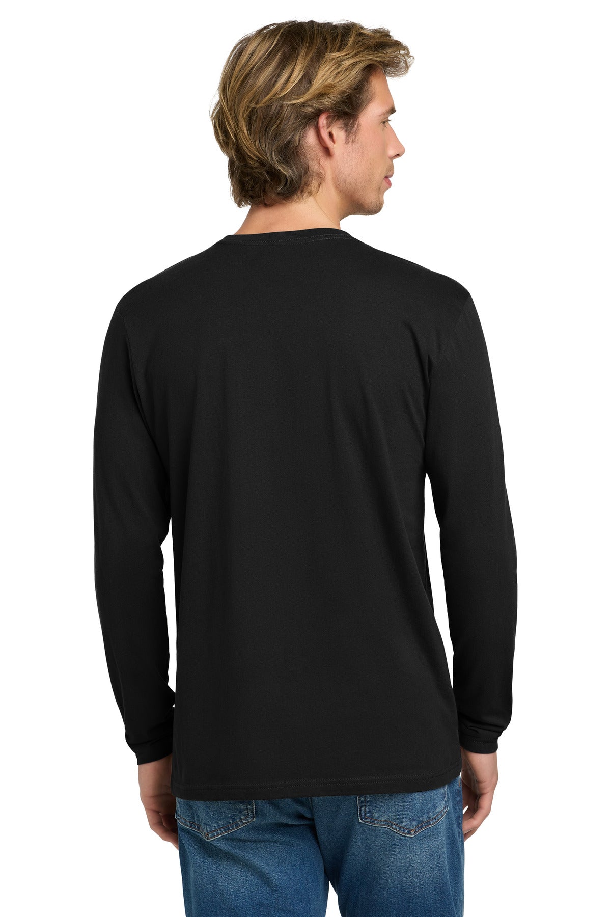 Black Next Level Apparel Cotton Long Sleeve Tee. NL3601