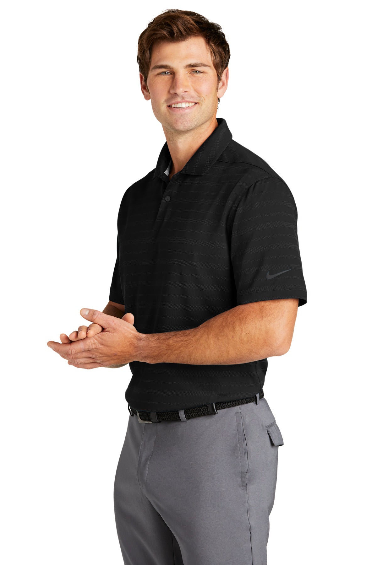 Black Nike Dri-FIT Vapor Jacquard Polo NKDC2115