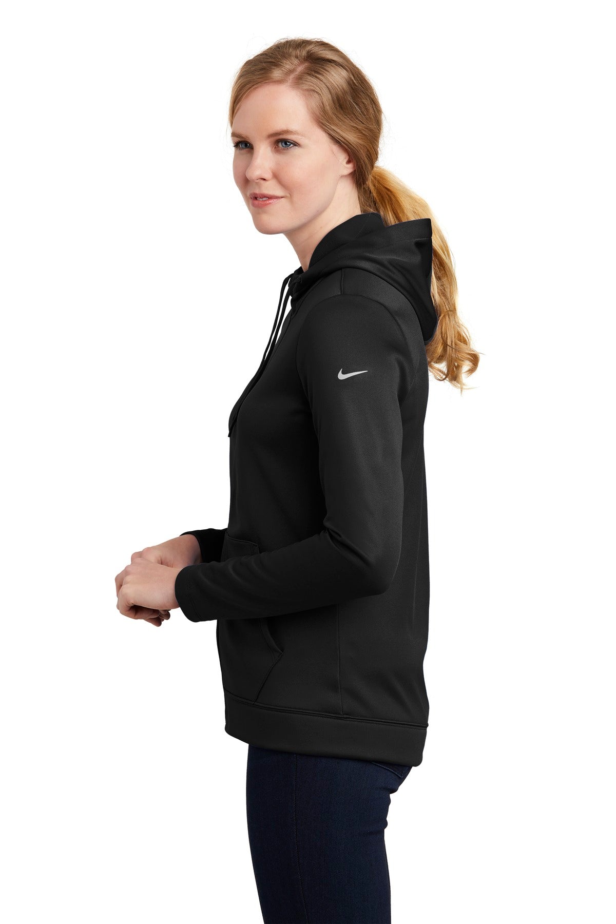 Black Nike Women's Therma-FIT Full-Zip Fleece Hoodie. NKAH6264