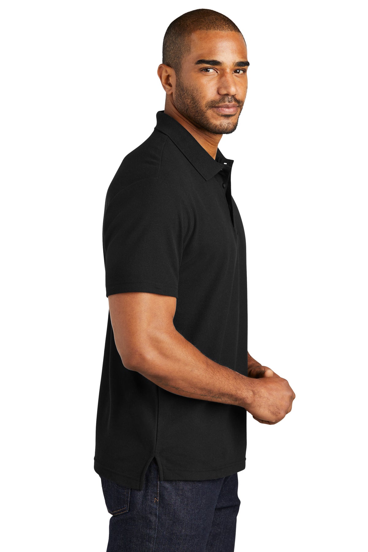 Black Port Authority C-FREE Cotton Blend Pique Polo K867