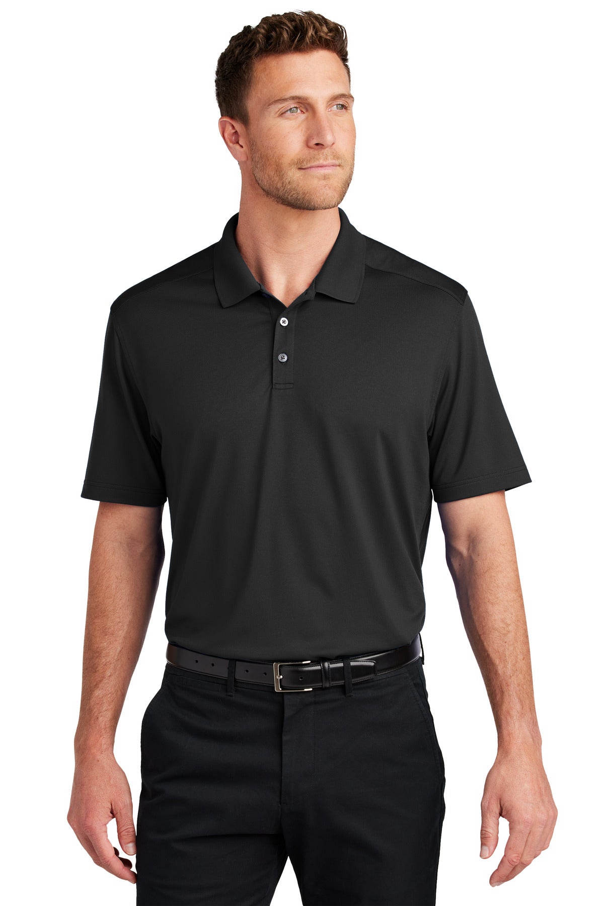 Black Port Authority City Stretch Flat Knit Polo K683