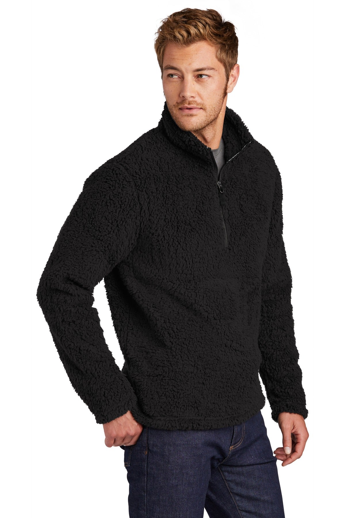 Black Port Authority Cozy 1/4-Zip Fleece F130