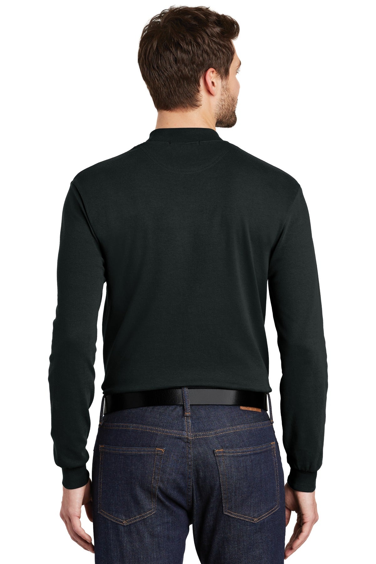 Black Port Authority Interlock Knit Mock Turtleneck. K321