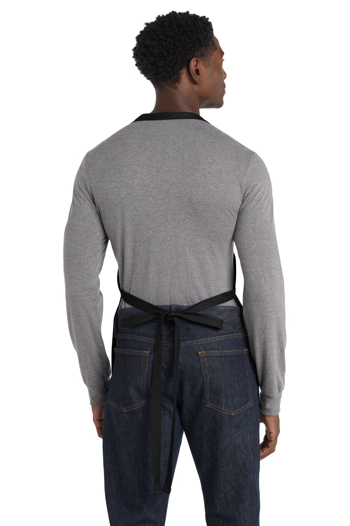 Black Port Authority Medium-Length Apron with Pouch Pockets. A510