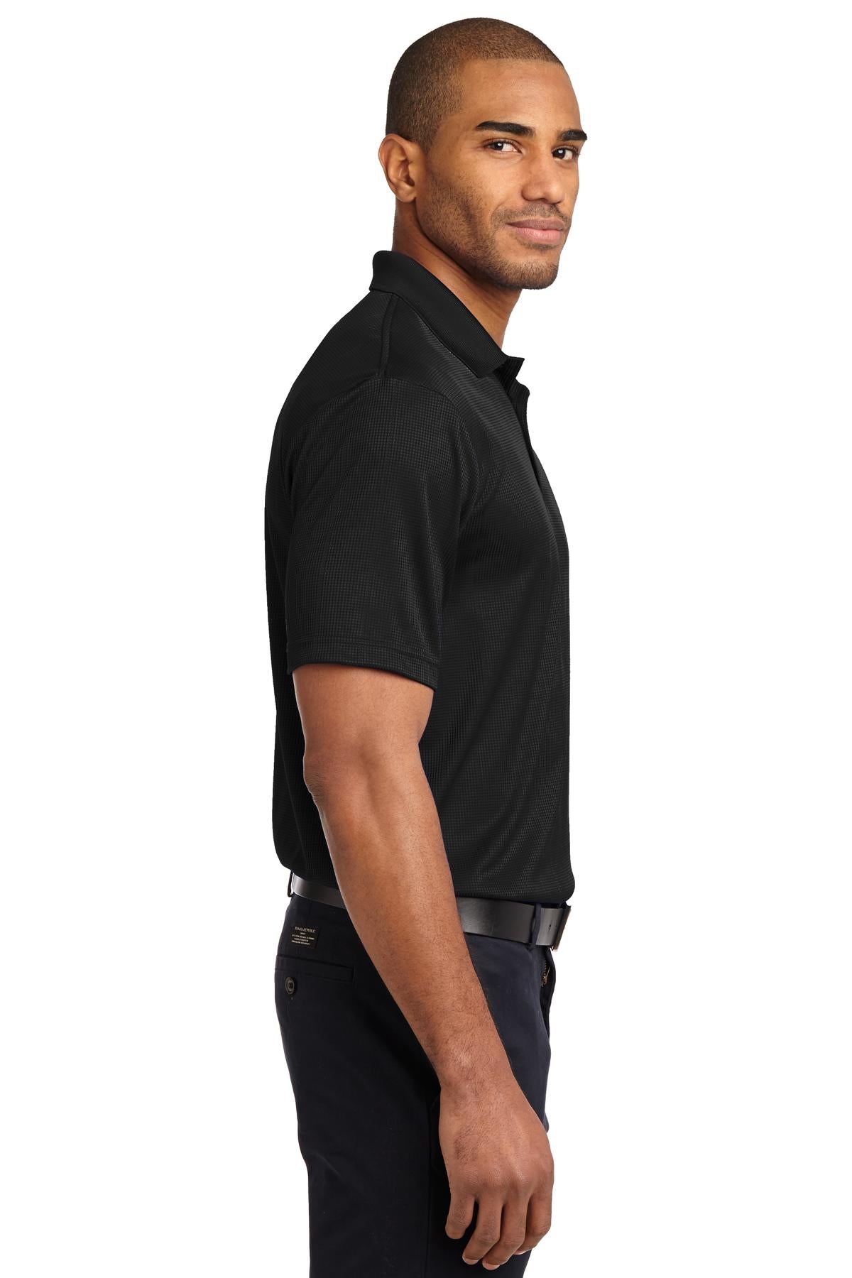 Black Port Authority Performance Fine Jacquard Polo. K528