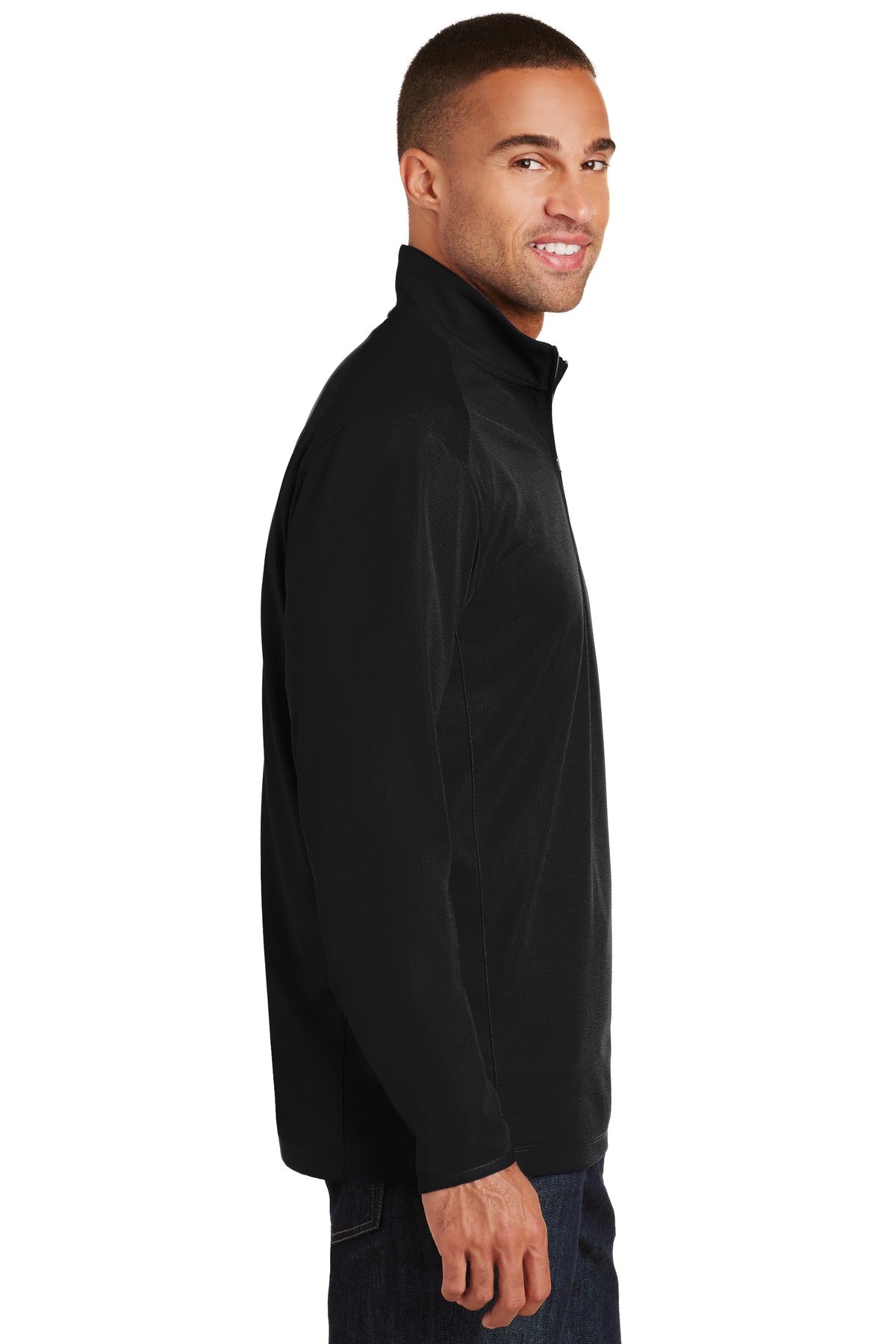 Black Port Authority Pinpoint Mesh 1/2-Zip. K806