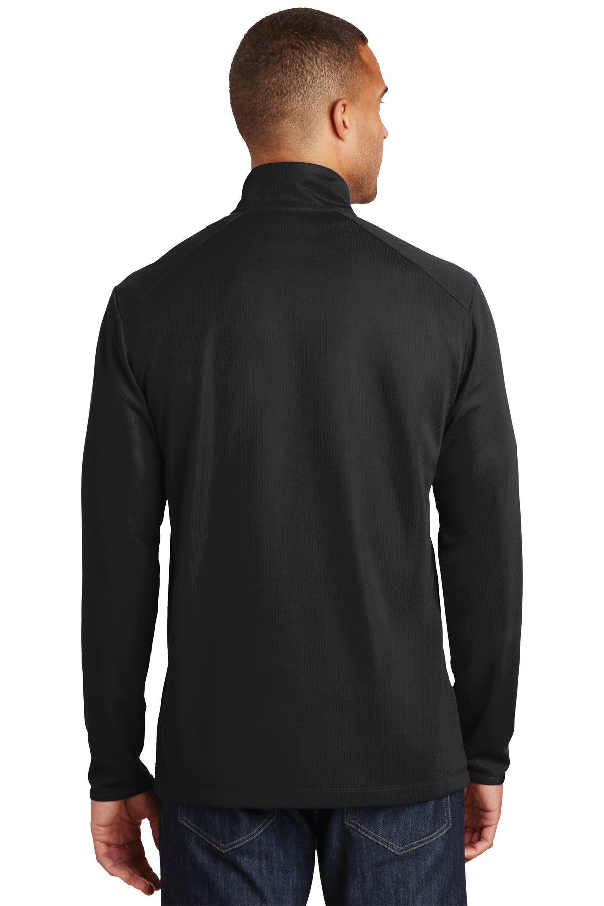 Black Port Authority Pinpoint Mesh 1/2-Zip. K806