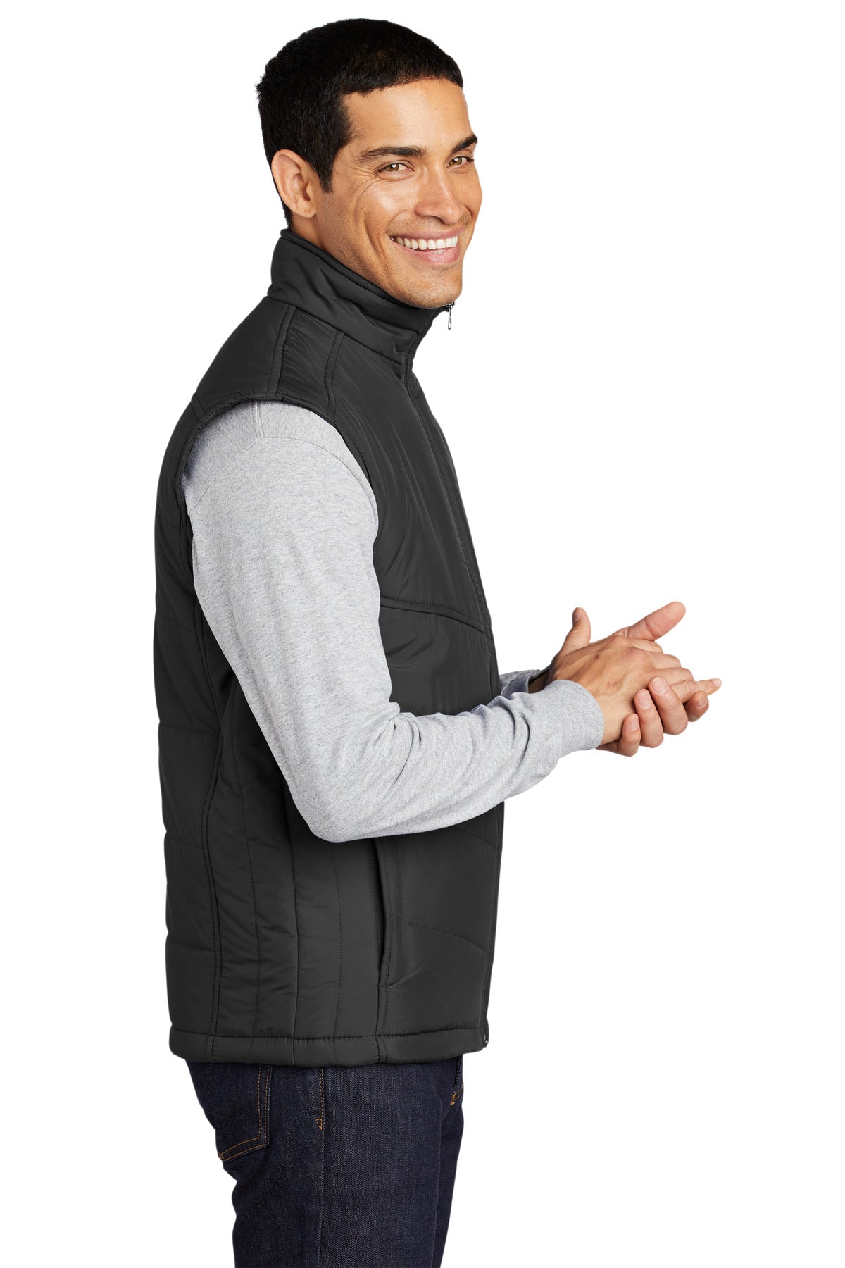 Black Port Authority Puffy Vest. J709