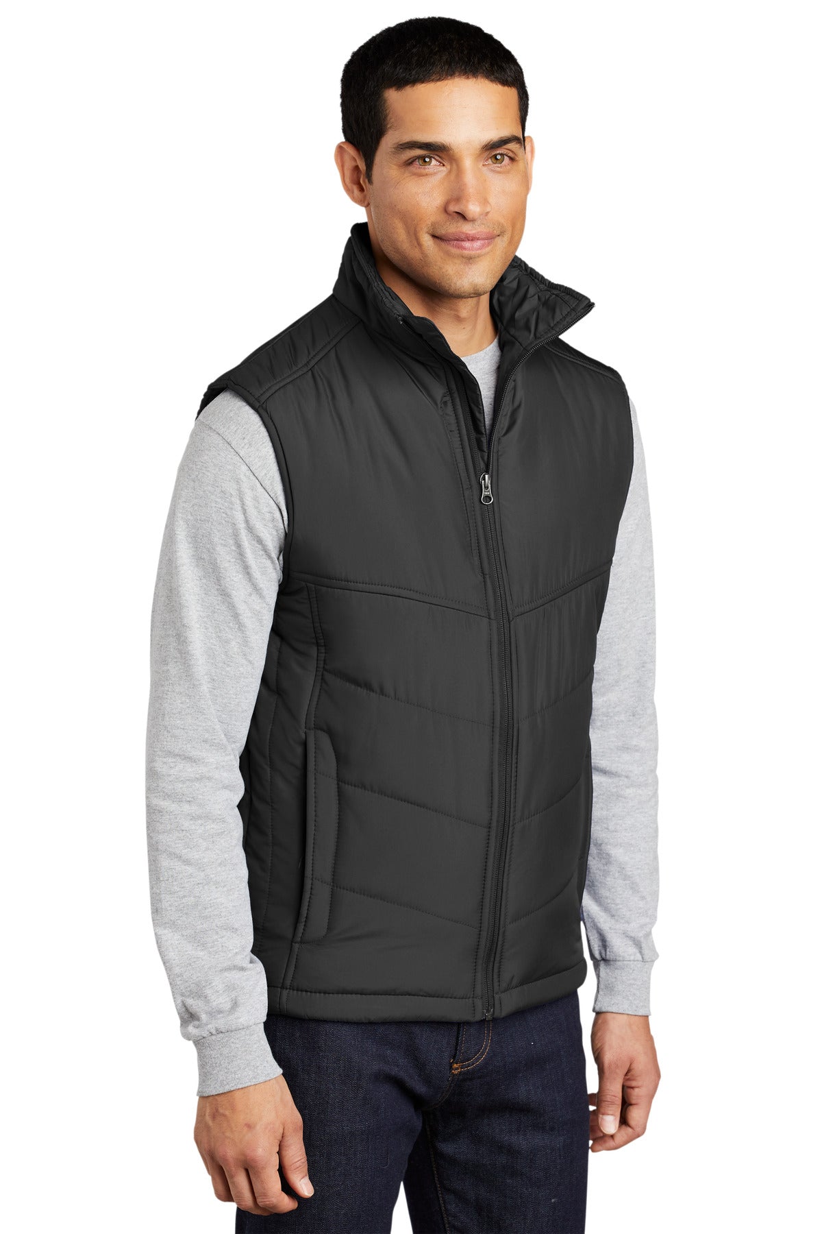 Black Port Authority Puffy Vest. J709