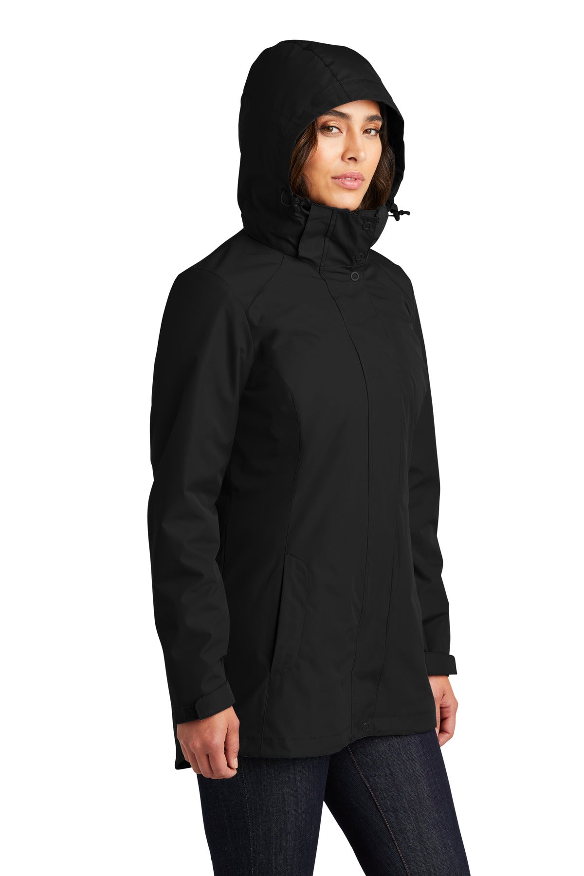 Black Port Authority Women's All-Weather 3-in-1 Jacket L123