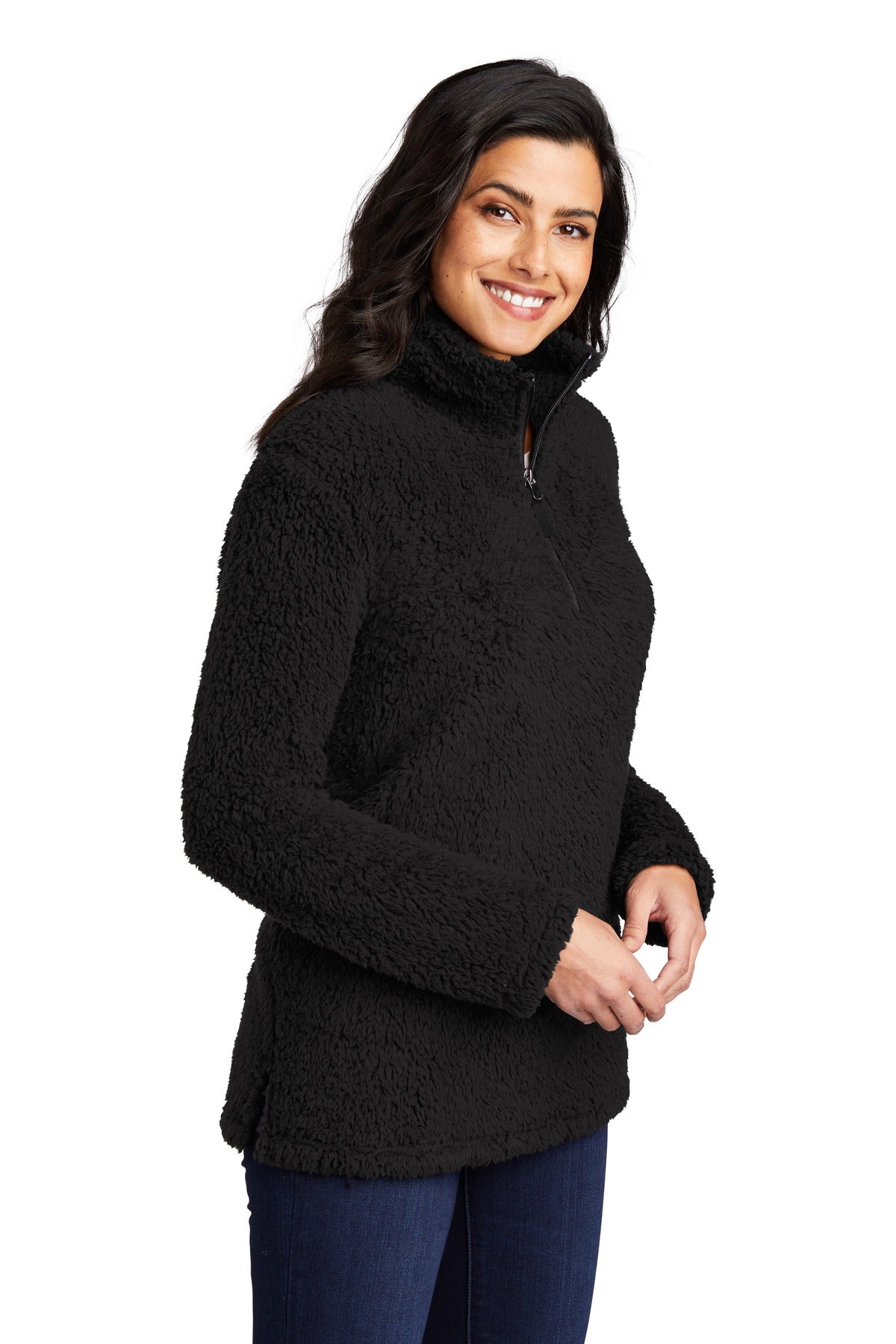 Black Port Authority Women's Cozy 1/4-Zip Fleece L130