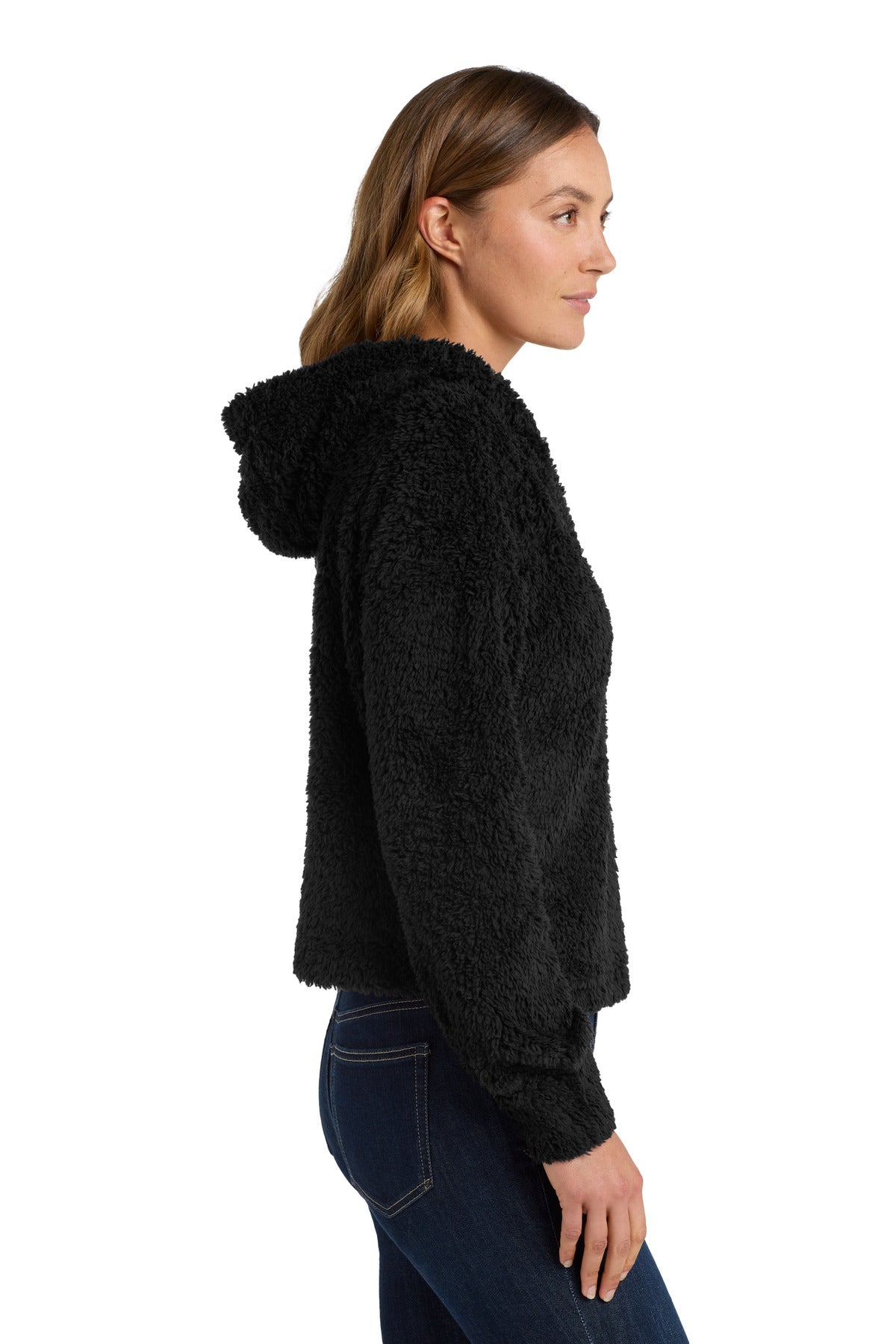 Black Port Authority Women's Cozy Fleece Hoodie. L132