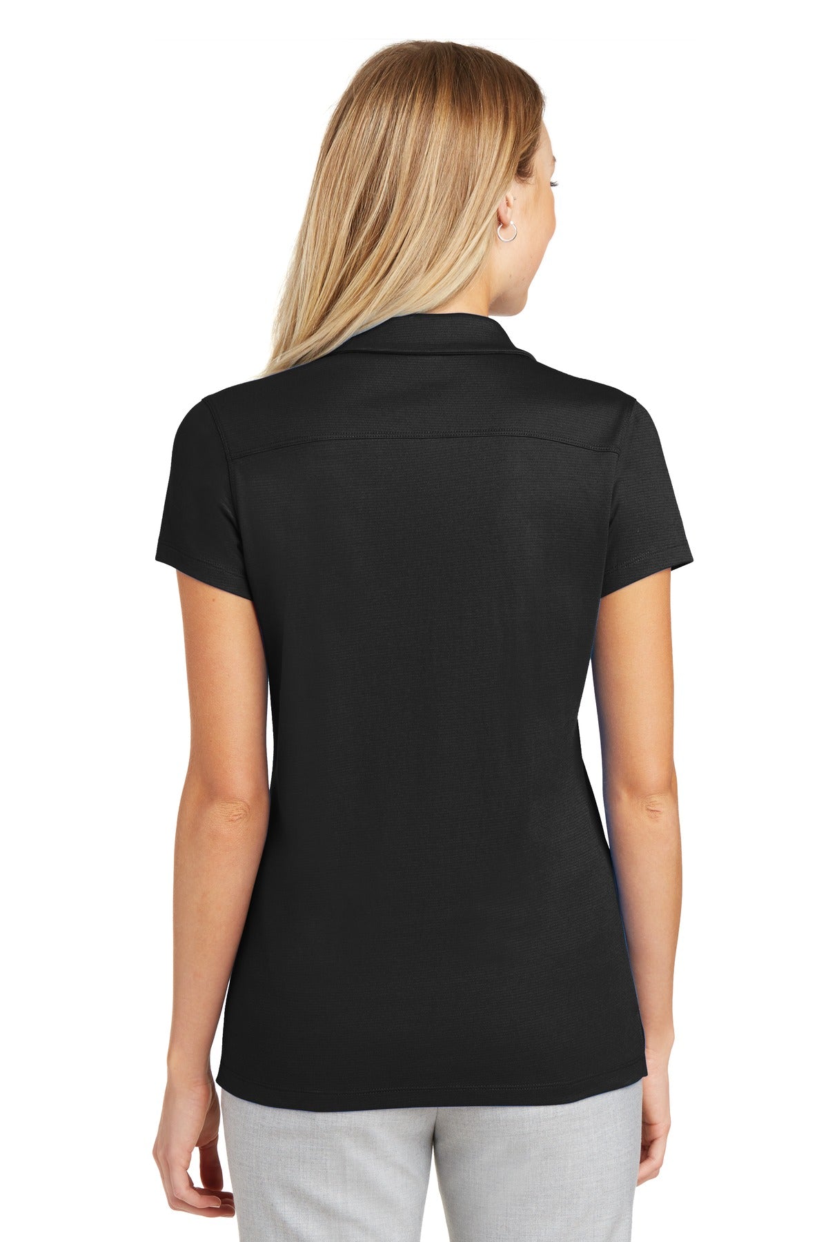 Black Port Authority Women's Rapid Dry Mesh Polo. L573