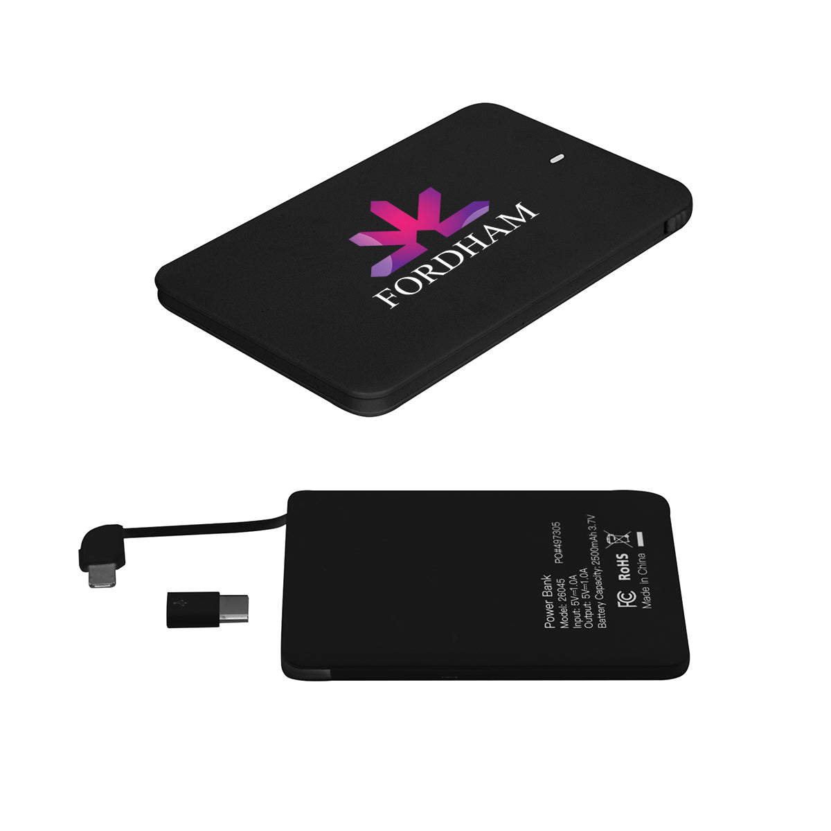 BLACK Slim 2500 MAH 3-In-1 Power Bank  grouped