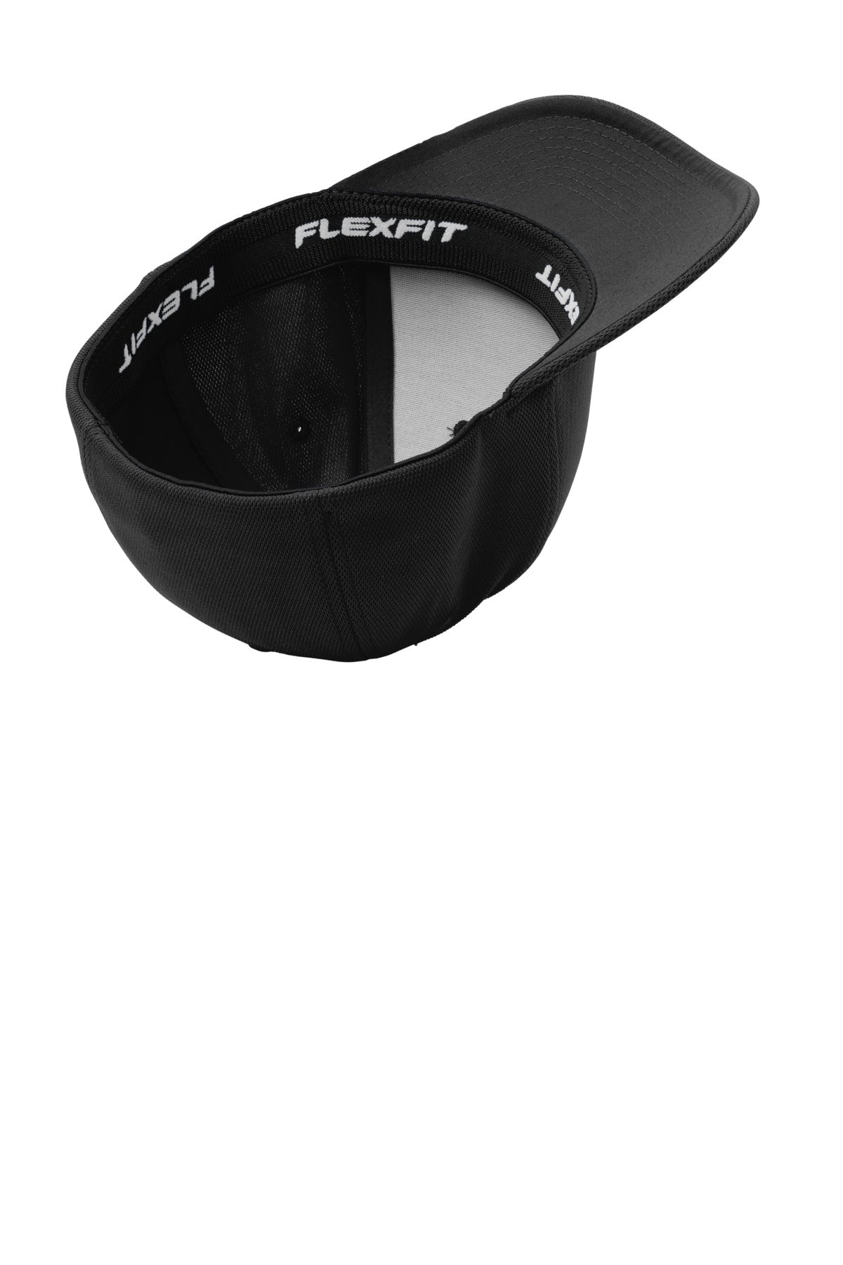 Black Sport-Tek Flexfit Cool & Dry Poly Block Mesh Cap. STC22