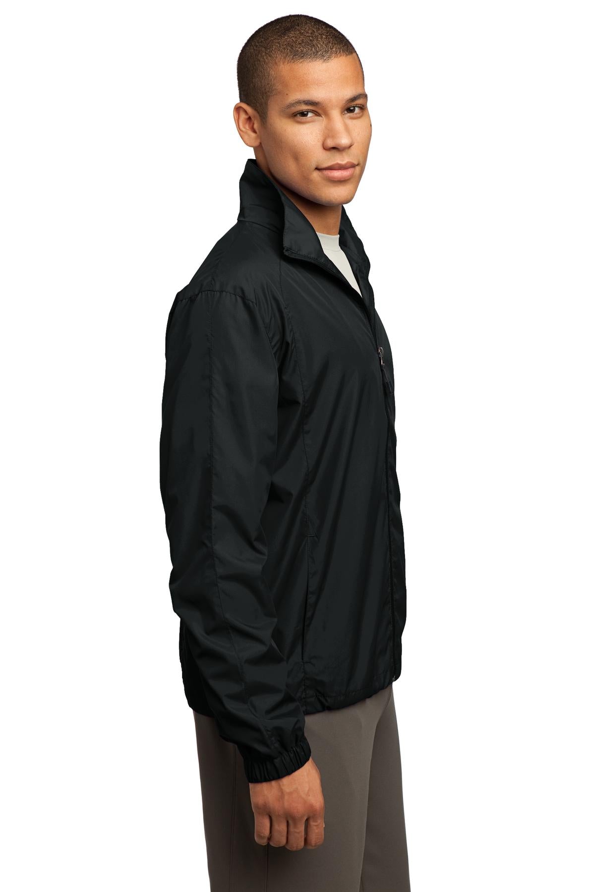 Black Sport-Tek Full-Zip Wind Jacket. JST70