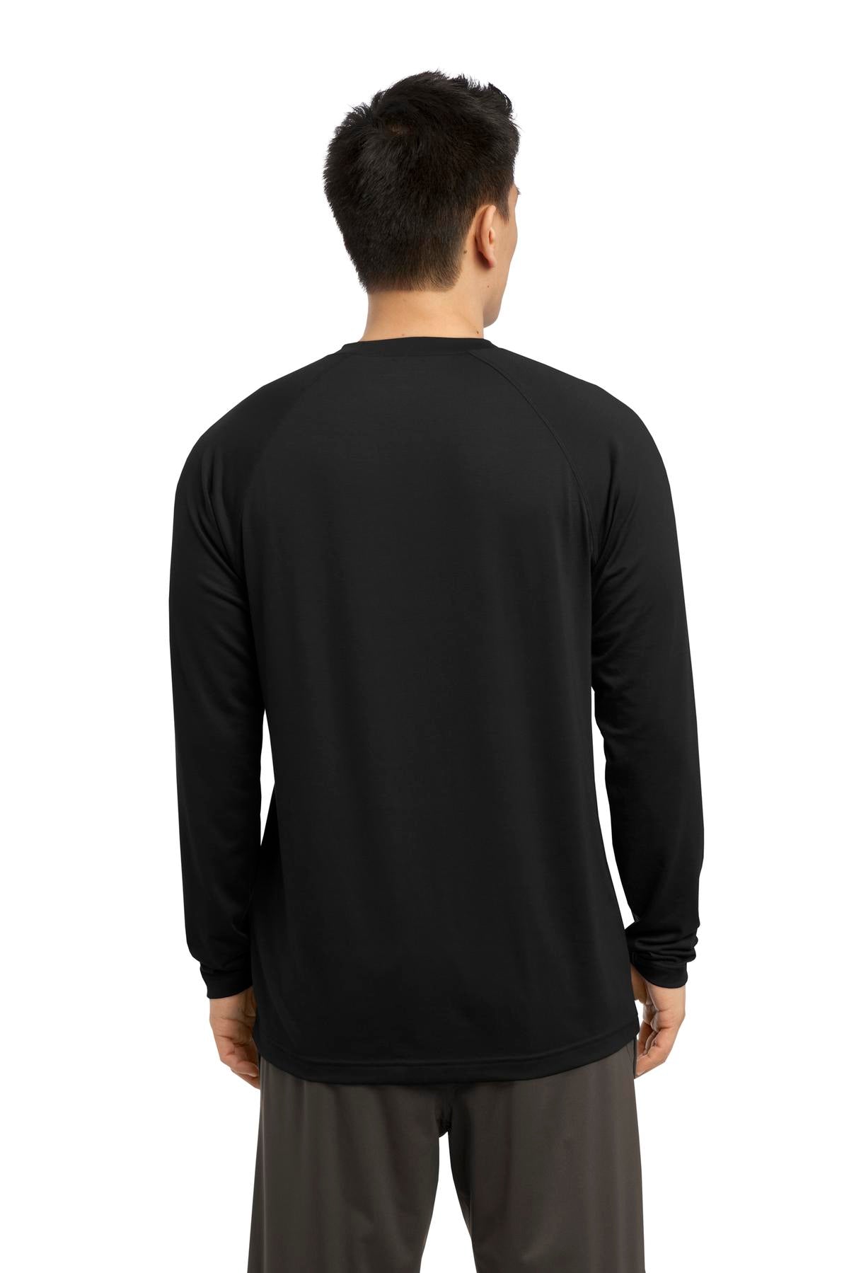 Black Sport-Tek Long Sleeve Ultimate Performance Crew. ST700LS