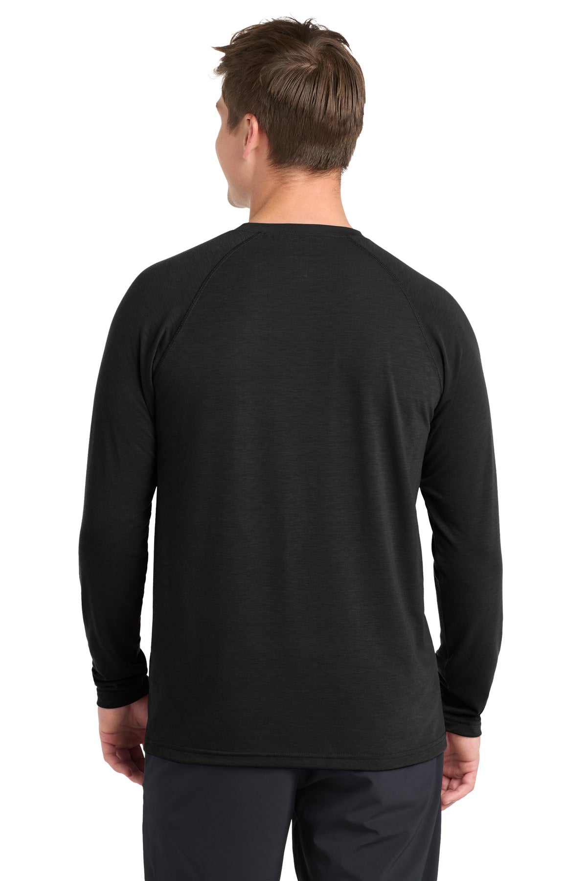 Black Sport-Tek Long Sleeve Ultimate Performance Crew. ST700LS