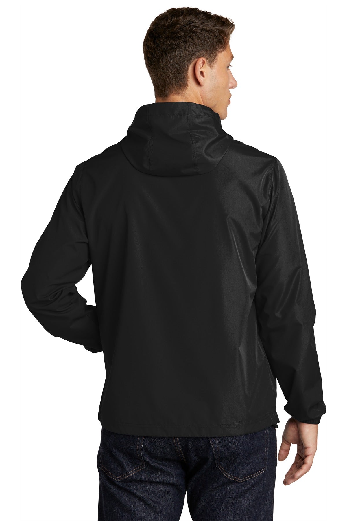 Black Sport-Tek Packable Anorak. JST66