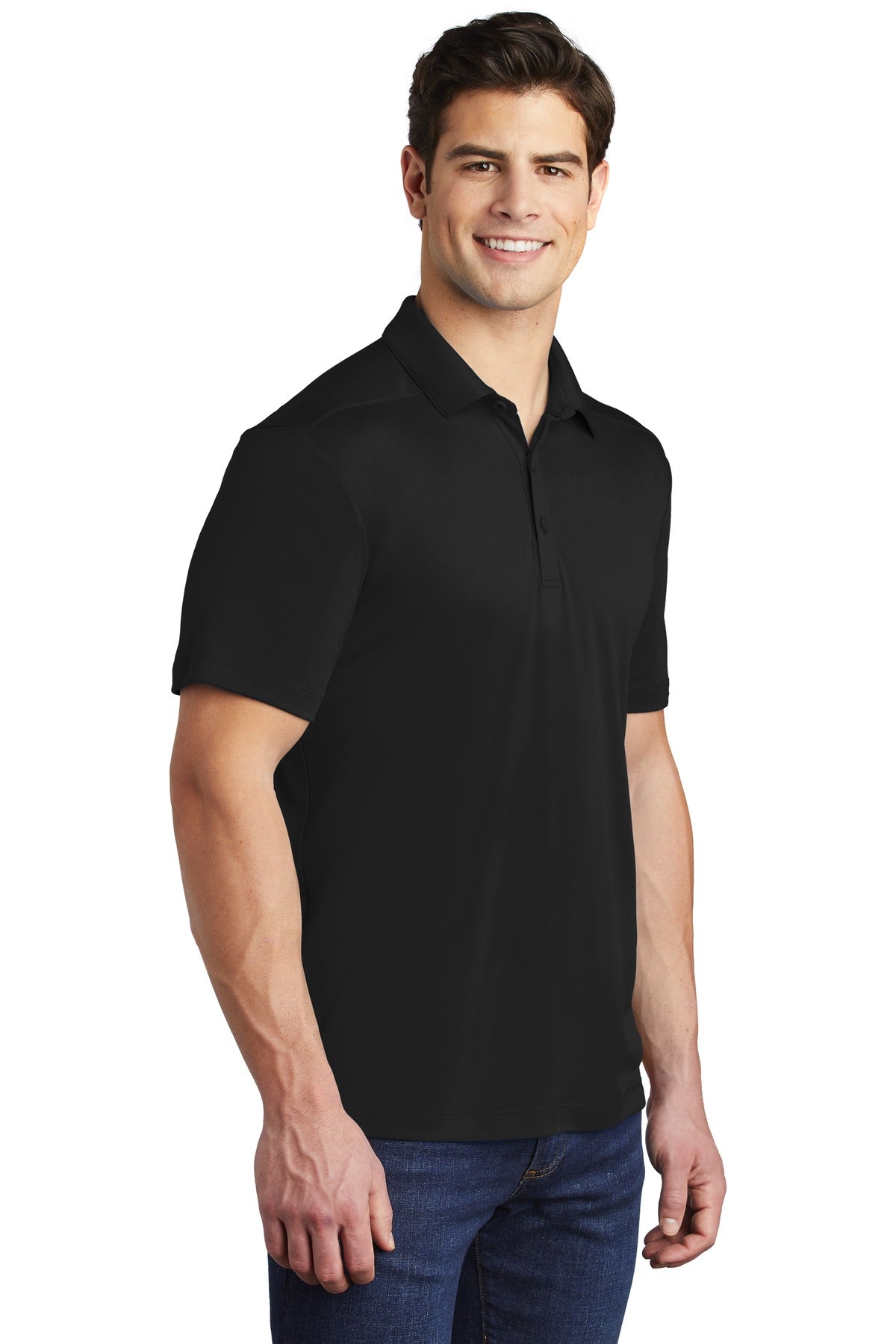 Black Sport-Tek Posi-UV Pro Polo. ST520