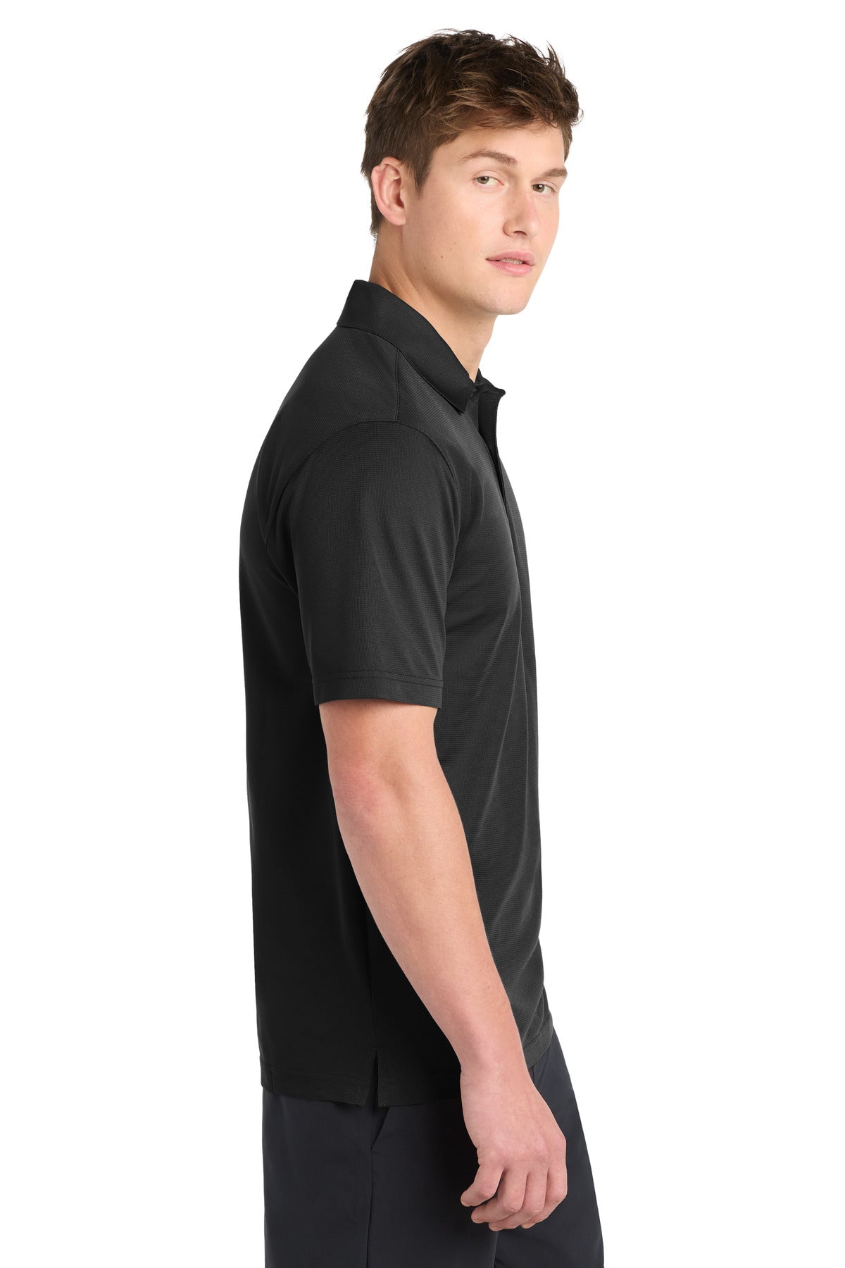 Black Sport-Tek PosiCharge Active Textured Polo. ST690