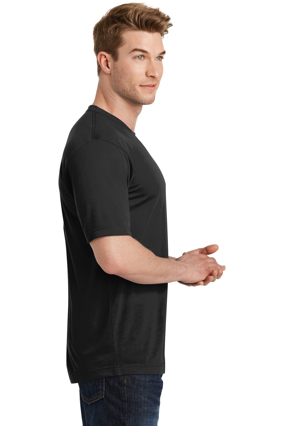 Black Sport-Tek PosiCharge Competitor Cotton Touch Tee. ST450