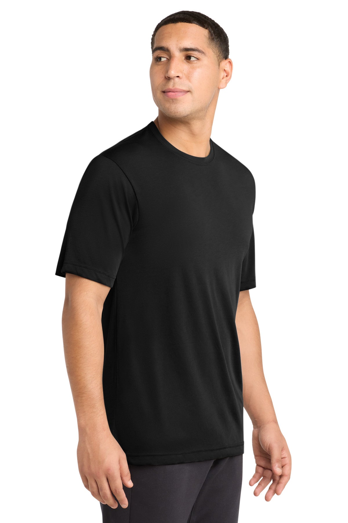 Black Sport-Tek PosiCharge Competitor Cotton Touch Tee. ST450
