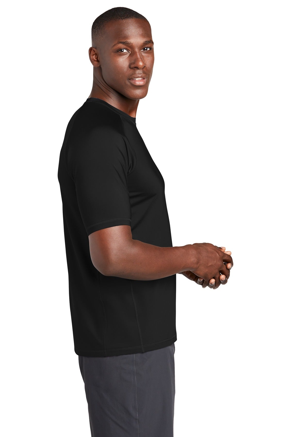 Black Sport-Tek Rashguard Tee. ST470
