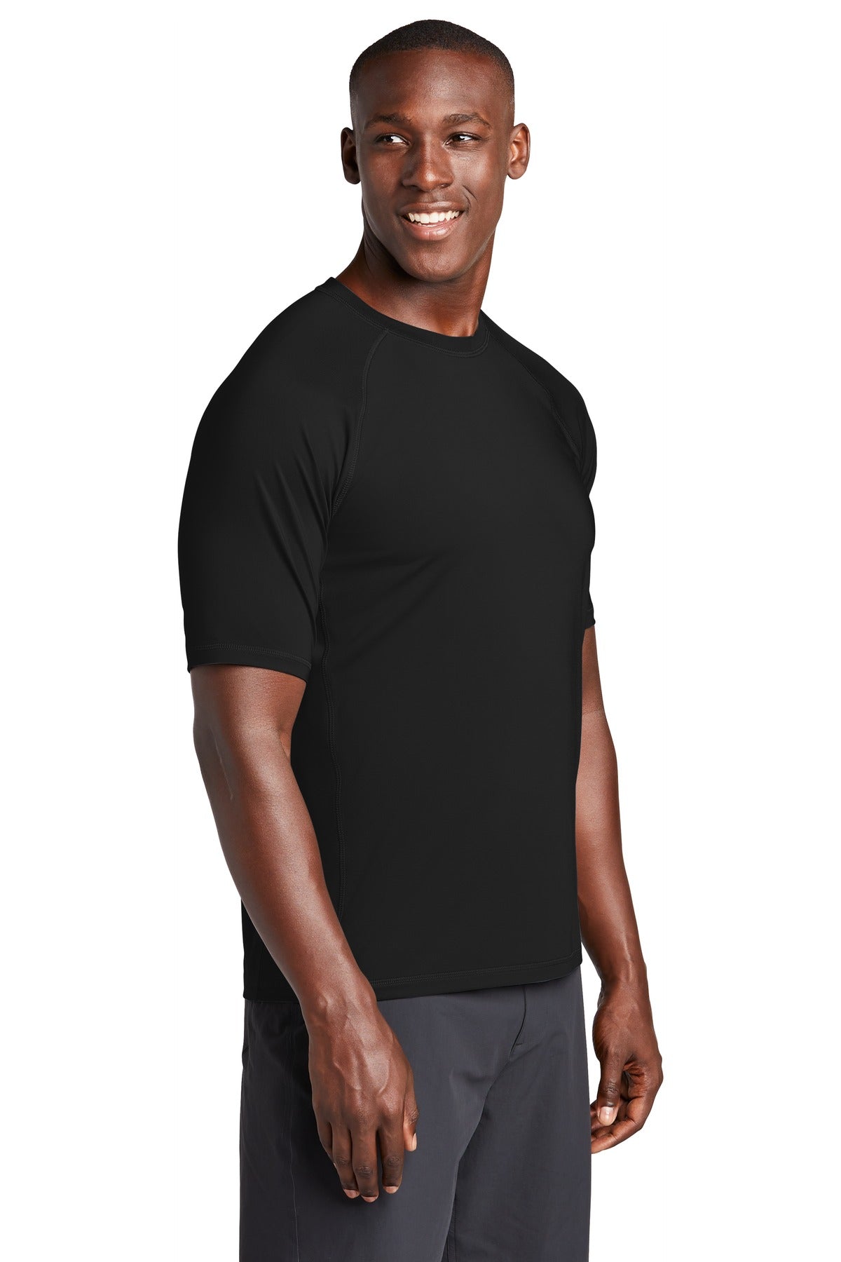 Black Sport-Tek Rashguard Tee. ST470