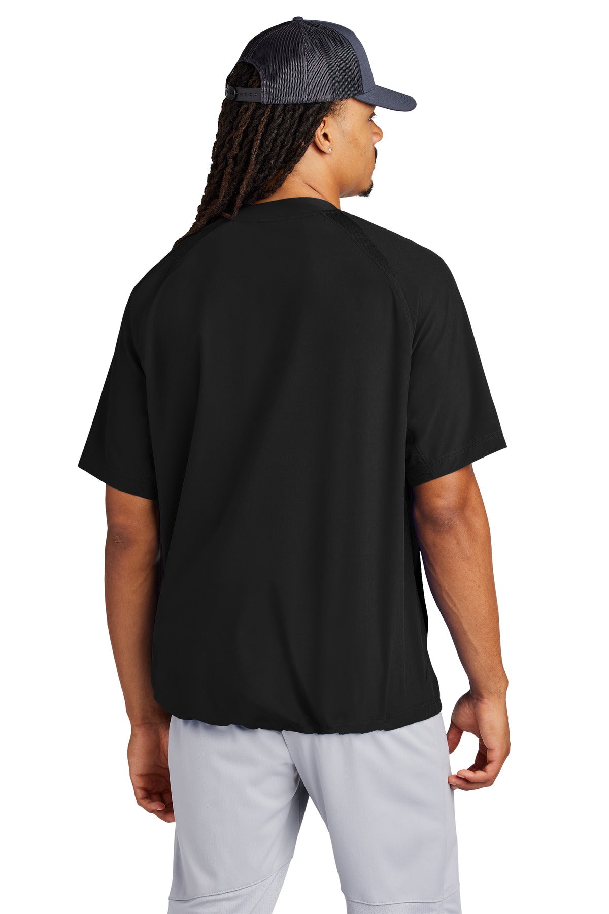 Black Sport-Tek Repeat 1/2-Zip Short Sleeve Jacket JST489