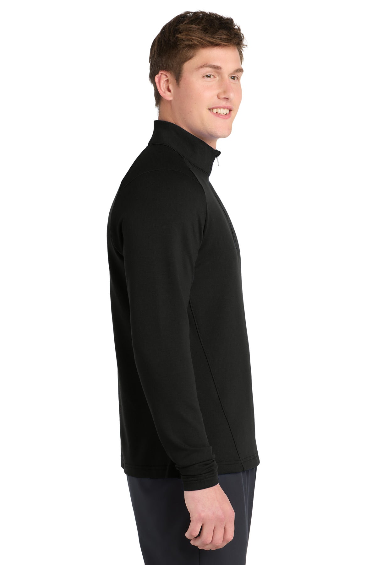 Black Sport-Tek Sport-Wick Flex Fleece 1/4-Zip. ST561