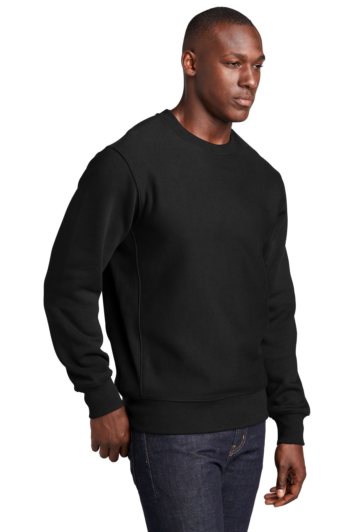 Black Sport-Tek Super Heavyweight Crewneck Sweatshirt. F280
