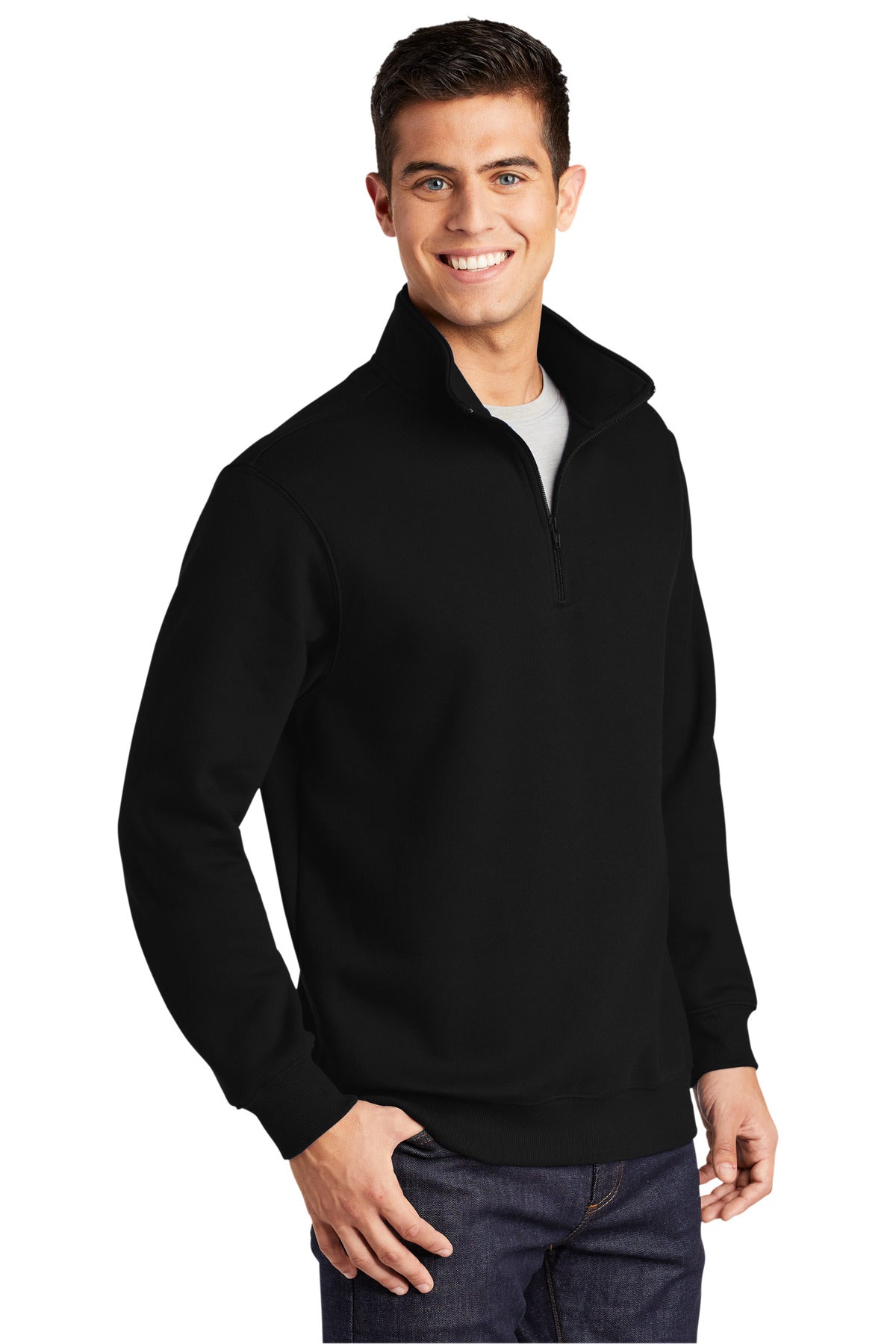 Black Sport-Tek Tall 1/4-Zip Sweatshirt. TST253