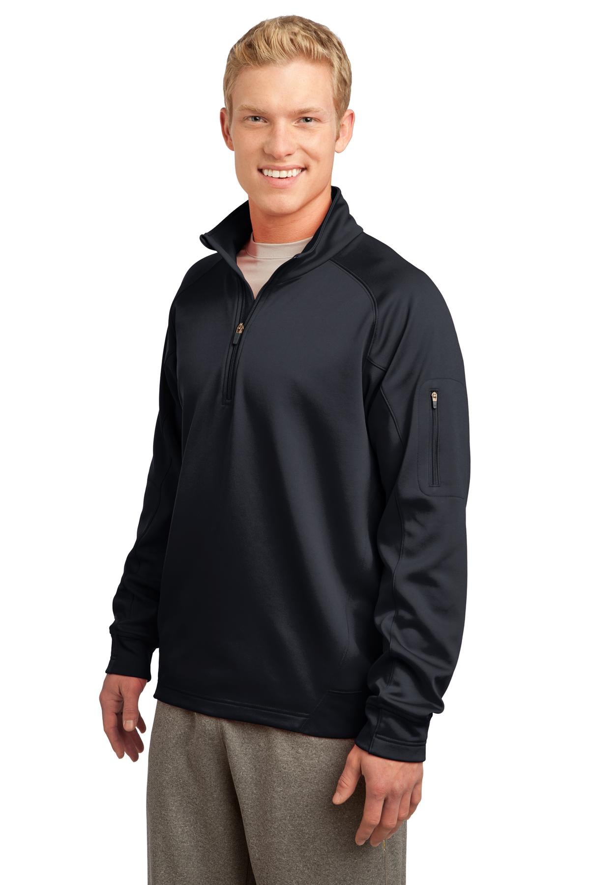 Black Sport-Tek Tech Fleece 1/4-Zip Pullover. F247