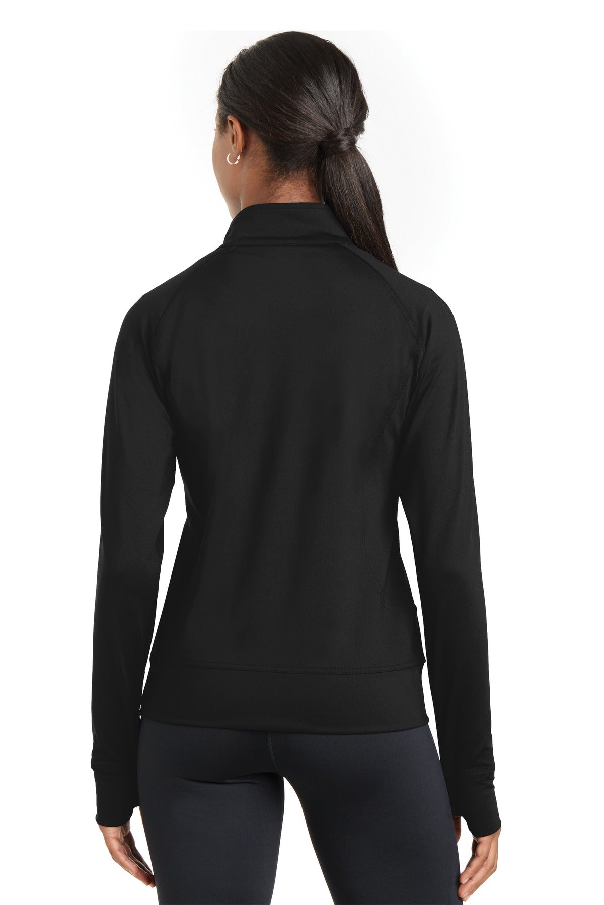 Black Sport-Tek® Women's NRG Fitness Jacket. LST885