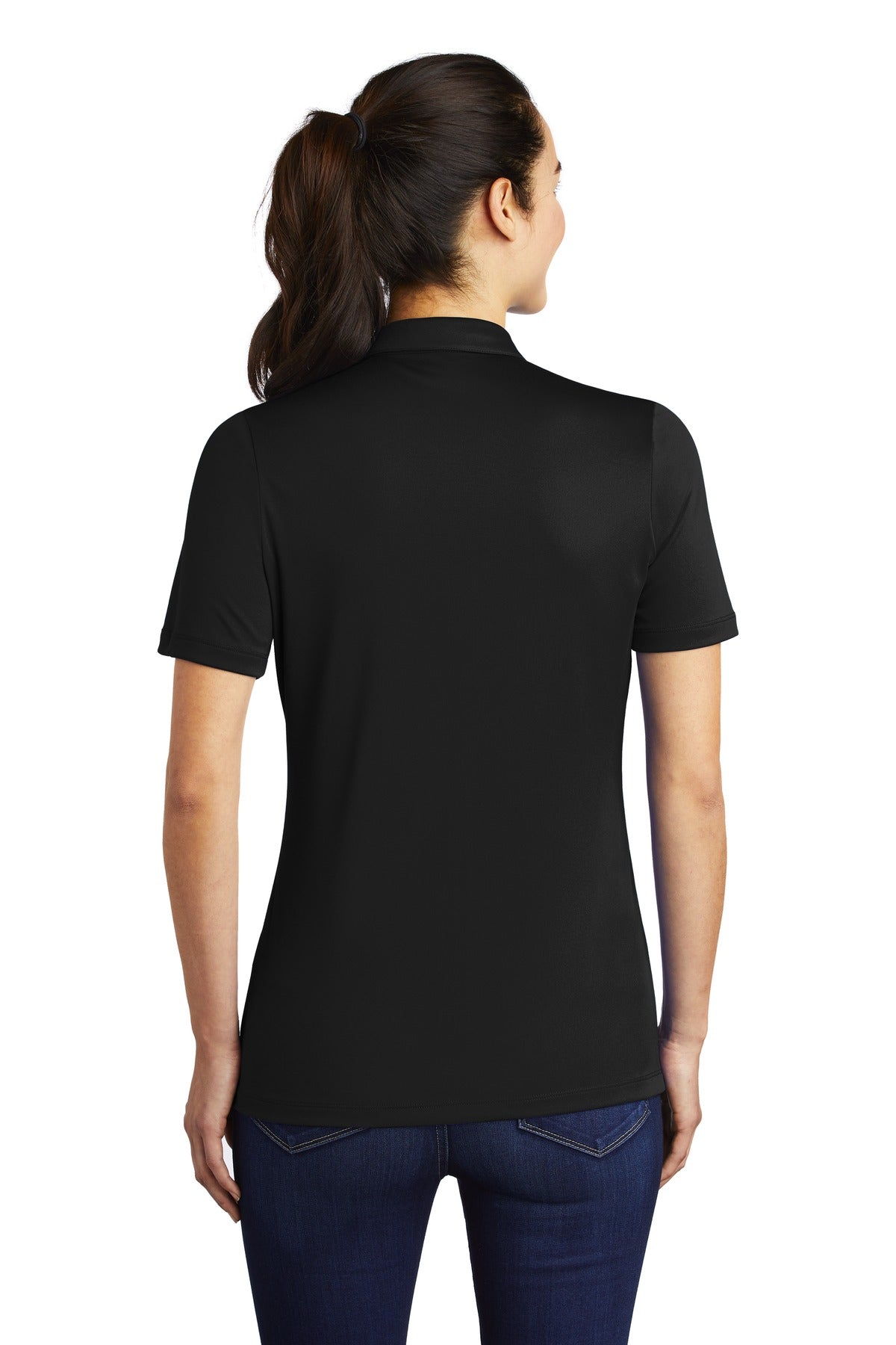 Black Sport-Tek Women's Posi-UV Pro Polo. LST520