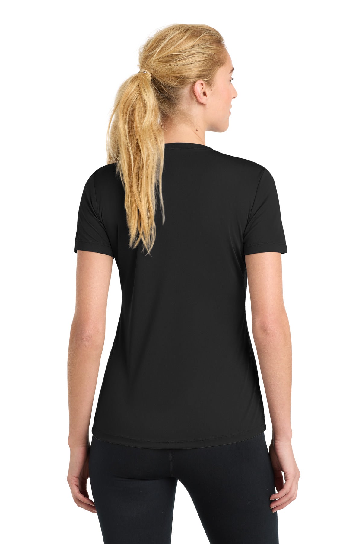 Black Sport-Tek Women's PosiCharge Competitor Tee. LST350