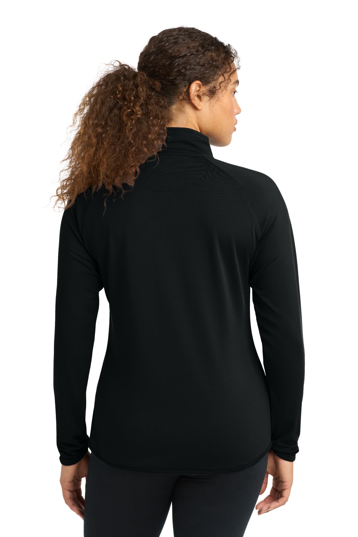 Black Sport-Tek Women's Sport-Wick Stretch 1/4-Zip Pullover. LST850