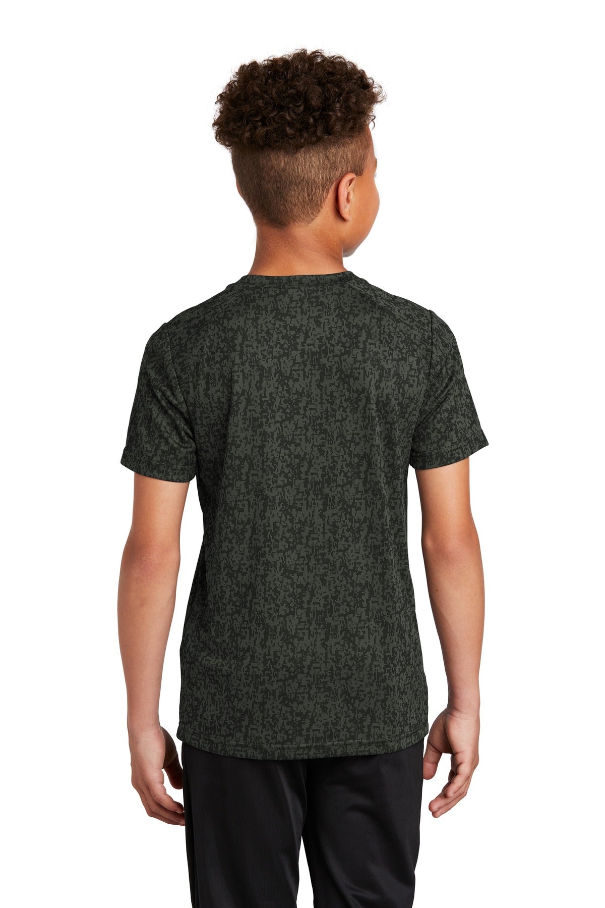 Black Sport-Tek Youth Digi Camo Tee. YST460