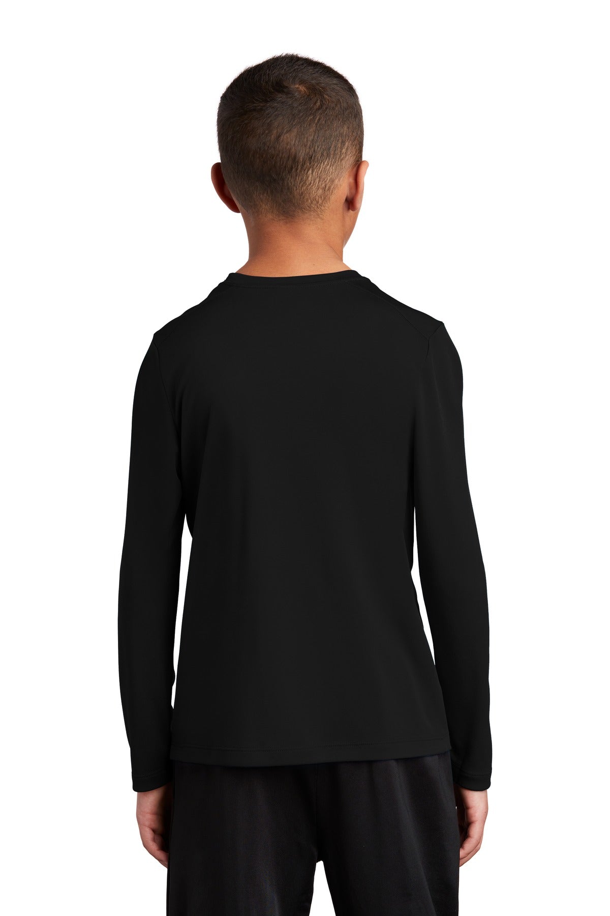 Black Sport-Tek Youth Posi-UV Pro Long Sleeve Tee. YST420LS