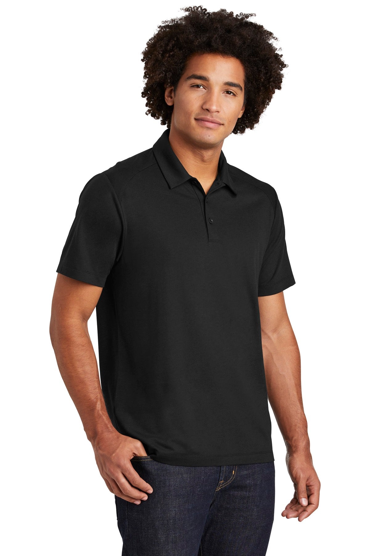 Black Triad So Sport-Tek PosiCharge Tri-Blend Wicking Polo. ST405