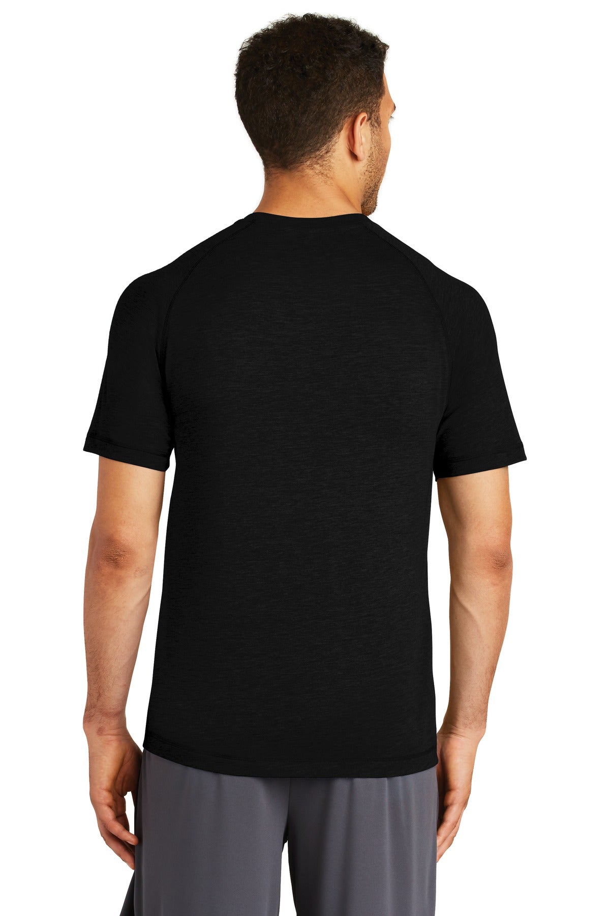 Black Triad So Sport-Tek PosiCharge Tri-Blend Wicking Raglan Tee. ST400